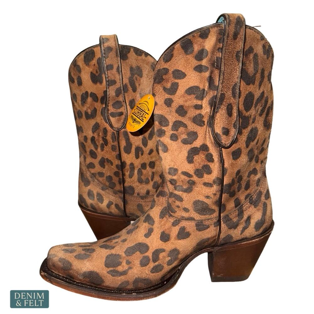 NEW Corral Leopard Western Boots Snip Toe Cowgirl Rodeo Festival Statement 8 - Picture 10 of 12